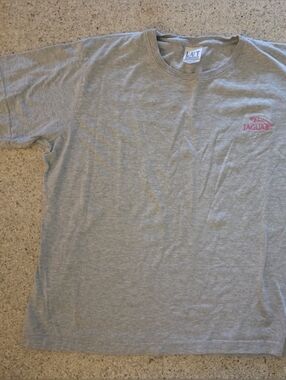 Jaguar Brand Car Gray Pink Embroidered T shirt Size 2 XL Womens Plus